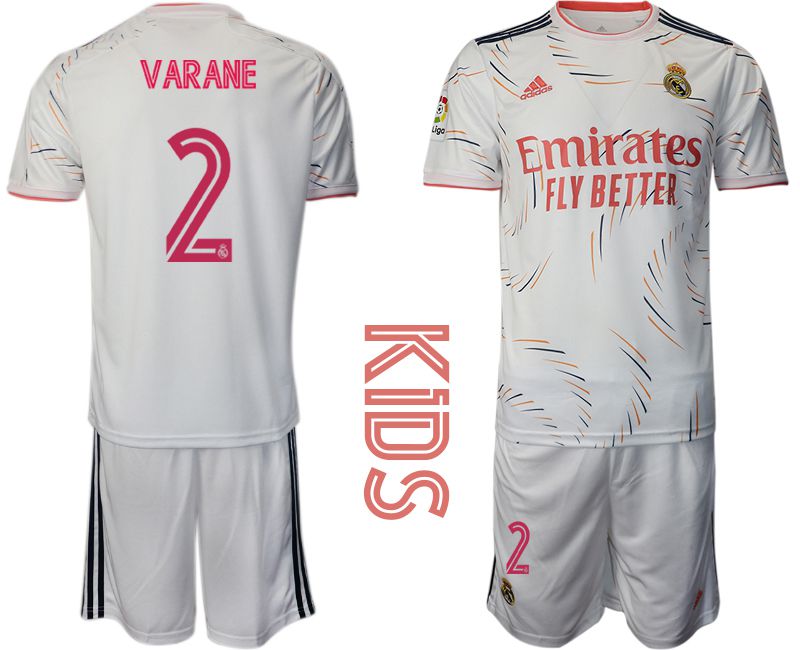 Youth 2021-2022 Club Real Madrid home white #2 Adidas Soccer Jersey